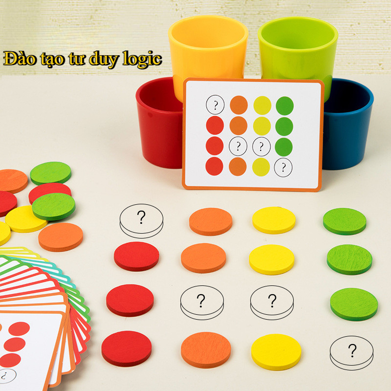 Cốc phân loại màu cho bé học về màu sắc, làm quen với toán học, tư duy quan sát, Đồ chơi cho bé 1-3 tuổi