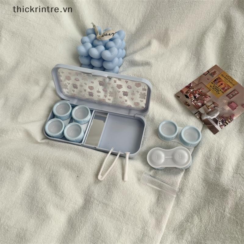 Thi dễ thương di động hoạt hình chó gấu mắt liên hệ có gương kính áp tròng, hộp đựng ống kính màu, phù hợp party và du lịch VN