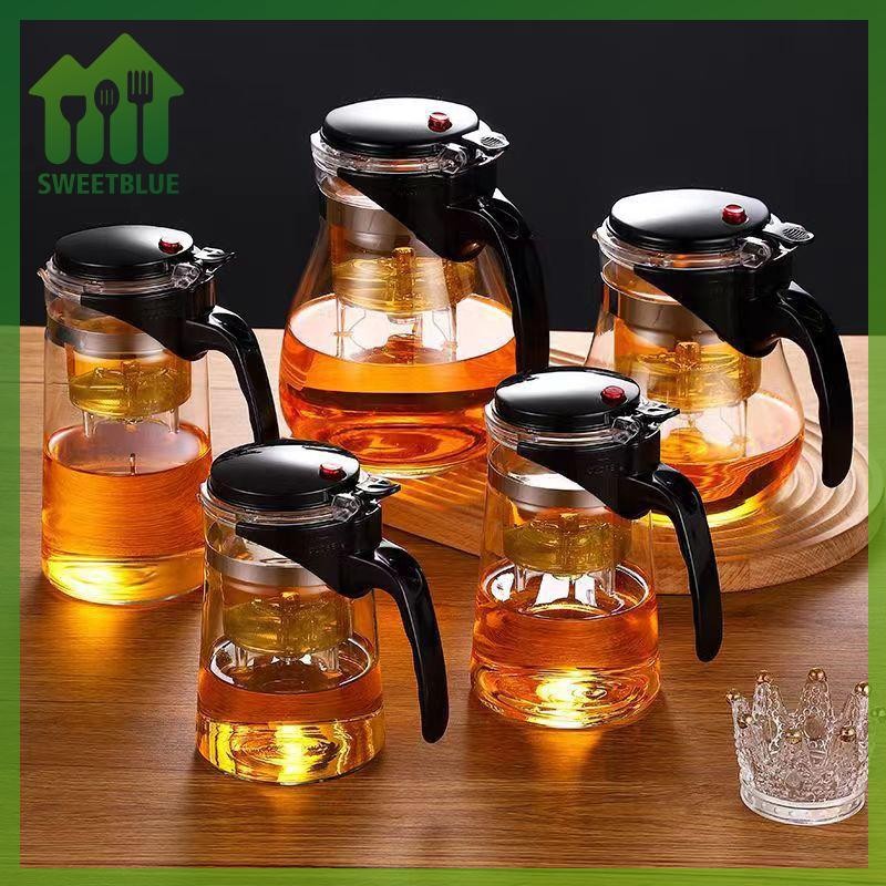 SWEET Bộ Ấm Trà Thủy Tinh Dày Bền Chịu Nhiệt, Lọc Trà, Hộp Đựng Trà Thơm, Homeware n