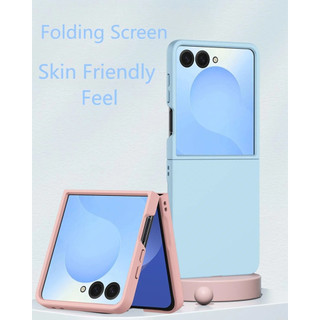 Ốp Lưng Mỏng Cảm Giác Da Cứng Cho Samsung Galaxy Z Flip 7 Z Flip 6 Z Flip 5 Z Flip 4 Z Flip 3 5G Bảo Vệ Sang Trọng Có Thể Gập Lại Chống Sốc PC Cứng Màu Kẹo