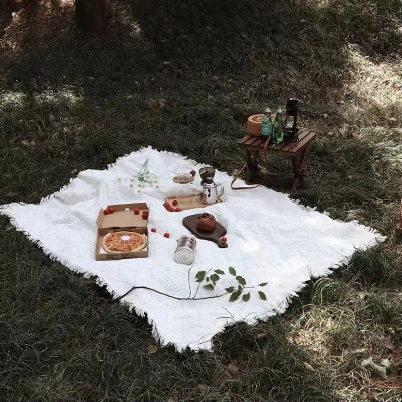 Thảm vải picnic, Thảm Dã Ngoại,du lịch, Phong cách Scandinavian, Khăn Tua Rua