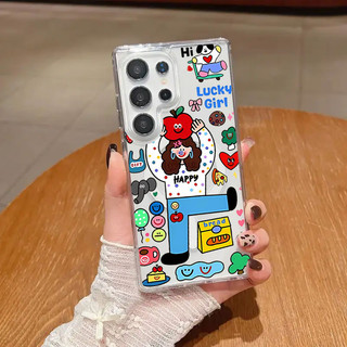 Ốp điện thoại chống sốc họa tiết cô gái sáng tạo S23Ultra có thể so sánh với Samsung s20fe S21 S21PLUS S22 S23 S24 Vỏ siêu chống sốc S25 Plus S25ultra