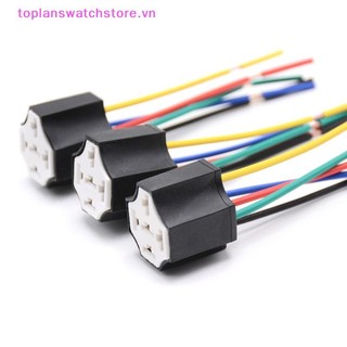 Toplanswatchstore Giá đỡ rơle ô tô bằng gốm, 5 chân Ổ cắm rơle tự động 5 chân Đầu nối rơle phích cắm Giá đỡ rơle gốm Ghế Rơle cao có chân VN