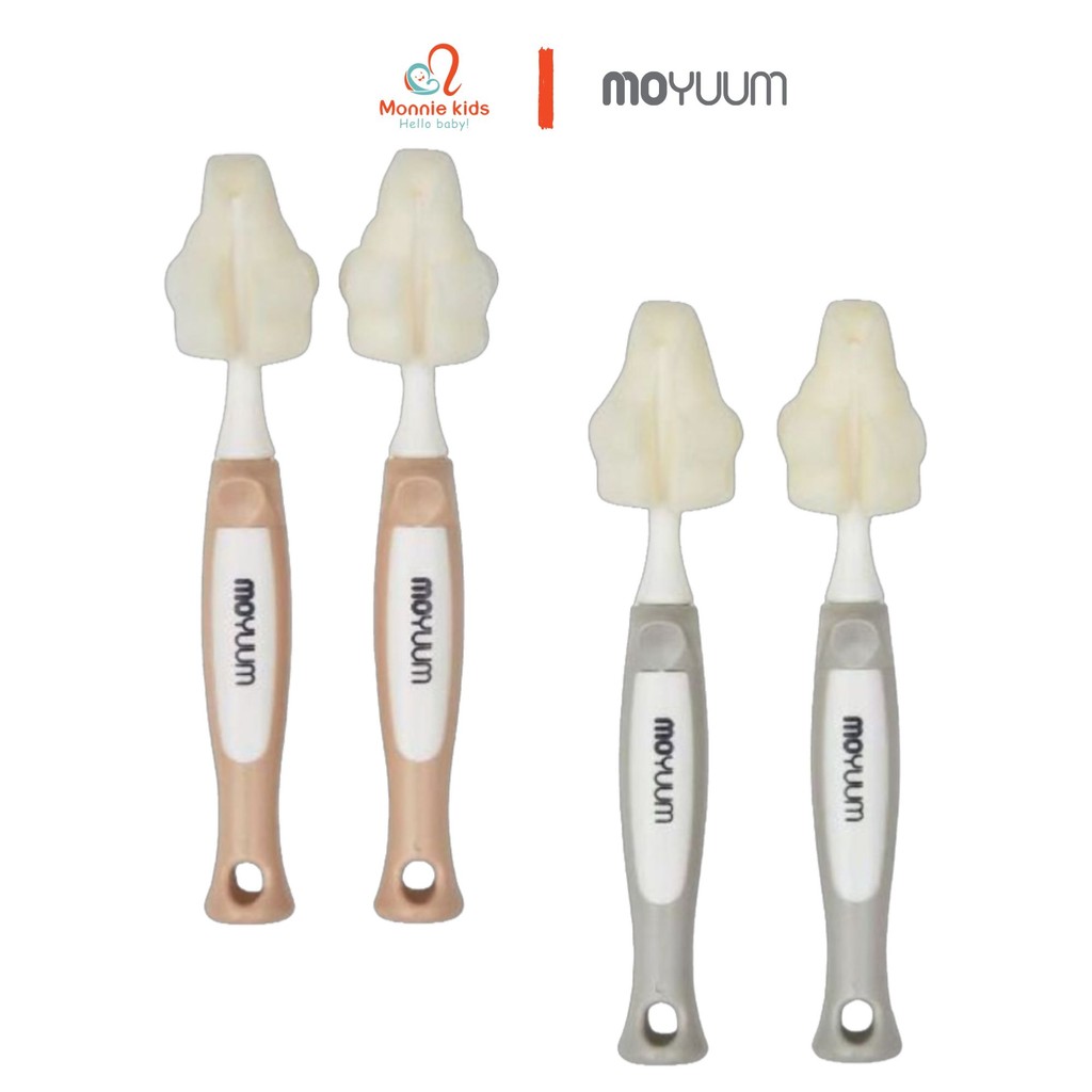 Bộ 2 cọ mút rửa và vệ sinh núm ti Moyuum cho bé chất liệu bọt biển cao ...