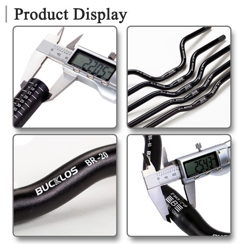 Tay Lái BUCKLOS MTB 25.4mm / 31.8mm Tay Lái Xe Đạp Nuốt Gấp Xe Đạp M Tay Cầm Thanh Riser 90mm cho Brompton 620mm 720mm