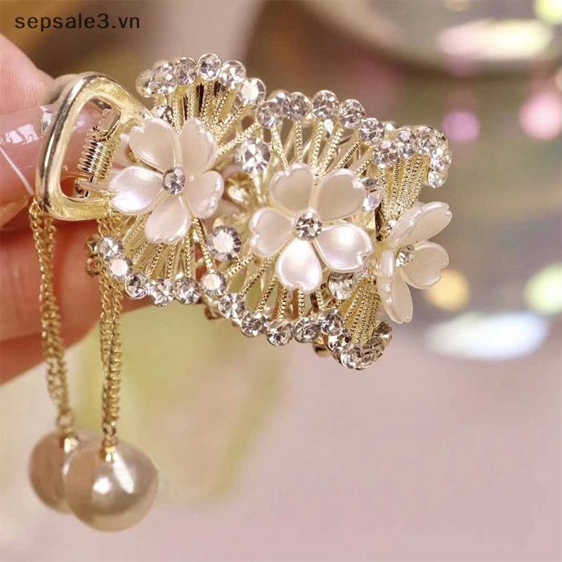 # VN # Thời Trang Kim Cương Giả sel Ngọc Trai Vuốt Tóc Hoa Nữ Barrettes Đuôi Ngựa Giá Đỡ Kẹp Tóc Phụ Kiện Tóc Quà Tặng.