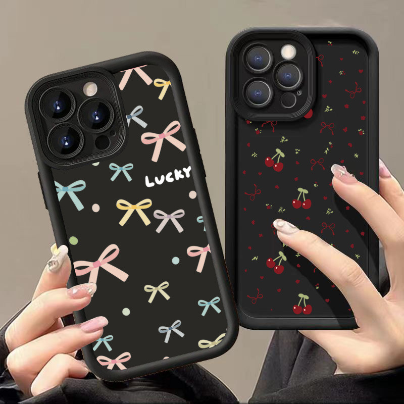 Ốp Lưng Cho Redmi 13 14C 13C 12 12C 4G Redmi Note 14 13 11 12 Pro Plus 5G 12S 11S 10s 10 Pro Graffiti Màu Anh Đào Nơ Silicon Mềm Chống Sốc
