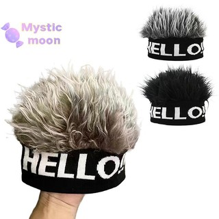 [Huyền bí] Mũ tóc giả Unisex Beanie Mũ tóc ngắn tổng hợp Mũ len Hip Hop Mũ len giả Mũ tóc giả Tóc giả Mũ nón dưa ngắn [Mới]