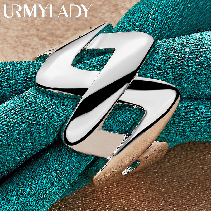 URMYLADY Bạc 925 Chữ 7-10 # Nhẫn Nữ Tiệc Cưới Thời Trang Quyến Rũ Trang Sức