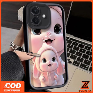Ốp Lưng Cho OPPO Reno 13F 5G Reno12 F Reno 12 Reno12 Pro Reno11 F Reno 11 Reno 10 Reno 8T 5G Reno 8T 4G Reno 8Z Reno7 Reno8 Reno4 Reno5 Mũ Màu Hồng Thỏ Hạnh Phúc Chống Sốc TPU Di Động