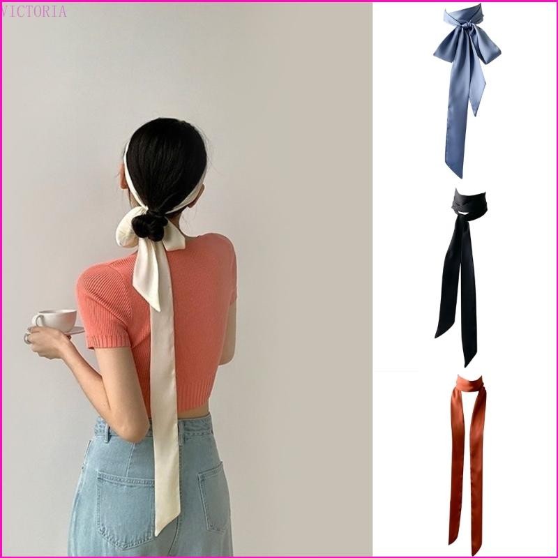 Vic Ribbon Khăn quàng cổ lụa buộc tay Ruy băng Khăn quàng cổ phong cách Hàn Quốc Cà vạt tóc