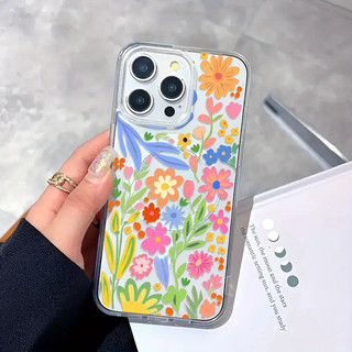 Vỏ thiết kế hoa sống động Thích hợp cho Iphone 11promax 16pro 16promax X XR XSMAX 12 13 14 15 pro max 12mini 13mini Vỏ mặt sau 14promax 15plus