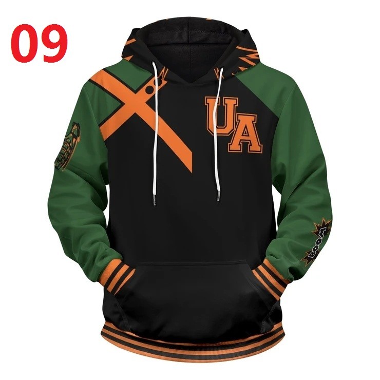 Áo hoodie My Hero Academia Áo len anime áo khoác in kỹ thuật số