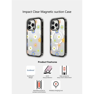 CASETiFY X Happy Daisies Ốp lưng Acrylic cứng hút từ tính cho Apple IPhone 12 13 14 15 16 Pro Max Plus có hộp