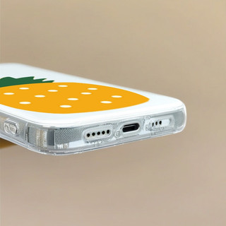 Glossy imd Big dứa minh họa Vỏ cho iPhone 16 15 14 13 12 11 Pro Max XR X XS Bìa cứng
