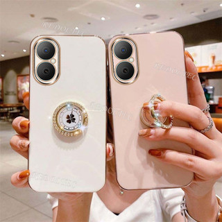 Vỏ Huawei Nova Y73 2025 Vỏ Thiết Kế Mới Huawei NovaY73 Nova Y 73 Vỏ Điện Thoại Mạ Điện Silicon Mềm Sang Trọng Có Giá Đỡ Nhẫn