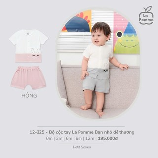 La pomme SS2025 Bộ cộc tay La Pomme Bạn nhỏ dễ thương - cho bé T6.0
