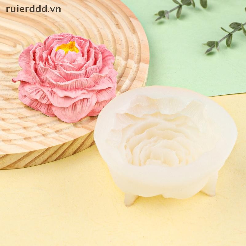 # ruierdd # Khuôn silicon hình hoa mẫu đơn Bánh hoa hồng Khuôn silicon sô cô la Khuôn xà phòng Quà tặng ngày lễ tình nhân Khuôn hoa hồng.