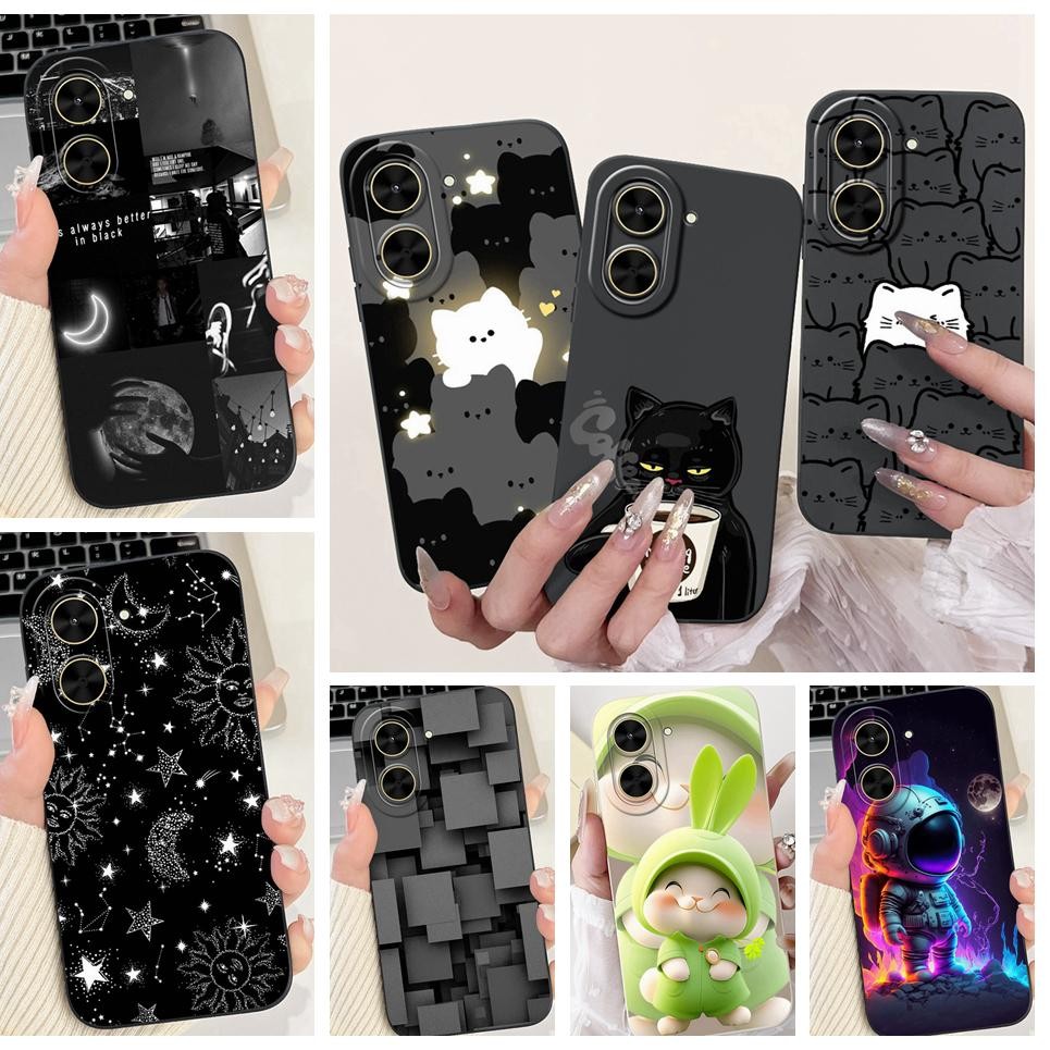 Ốp Điện Thoại Silicon Lỏng Thẩm Mỹ Đen Nighe Phong Cảnh Ốp Lưng Cho Xiaomi Redmi A5 NFC Vỏ Mềm Thời Trang Ốp Lưng