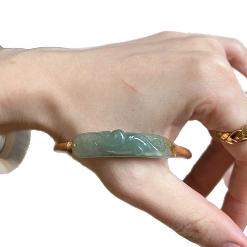 Dây da khắc đám mây ngọc nhân tạo có vòng tay đôi