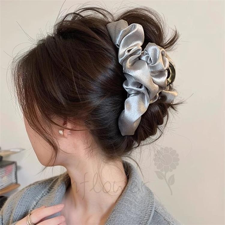 [Hướng Dương] Cloud Satin Grab Clip - Đầu Lưng Lớn, Mũ Đội Đầu Cao Cấp