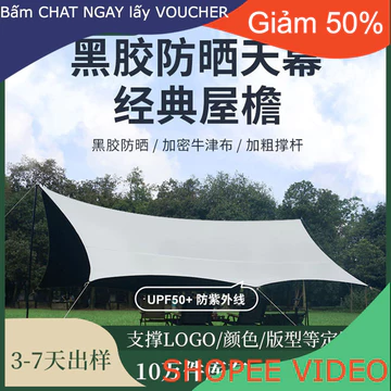 (Ship2tuan) Glamping Lều cắm trại cao cấp tùy chỉnh Lều cắm trại ngoài trời sơn bạc chống nắng cắm trại chống mưa vải O