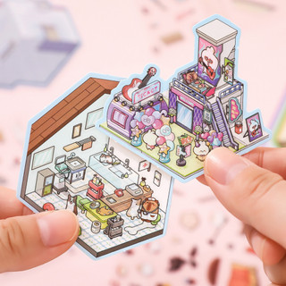 ENWEI 18 Cái [MINI Phong Cảnh Sticker Book 2.0 Series] 3D Chống Nước Hoạt Hình Phong Cách Sổ Lưu Niệm Tạp Chí Người Lập Kế Hoạch Trang Trí Bộ Sưu Tập Sách Văn Phòng Phẩm Miếng Dán