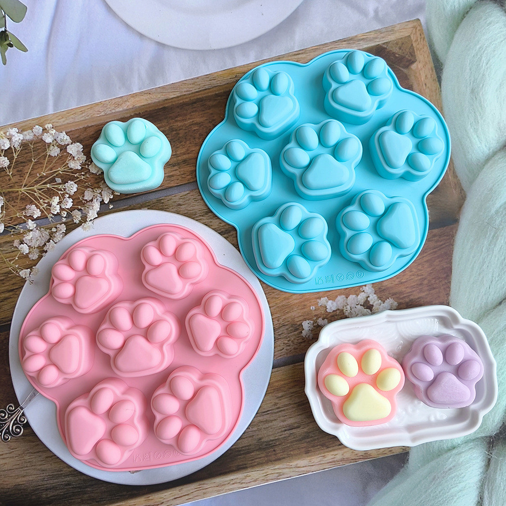 7 Khoang Mèo Paw Khuôn Silicon Kẹo Khuôn Socola DIY Món Tráng Miệng Khuôn Làm Bánh Nhà Bánh Quy Trang Trí Bánh Khuôn Khay Đá Pudding Khuôn