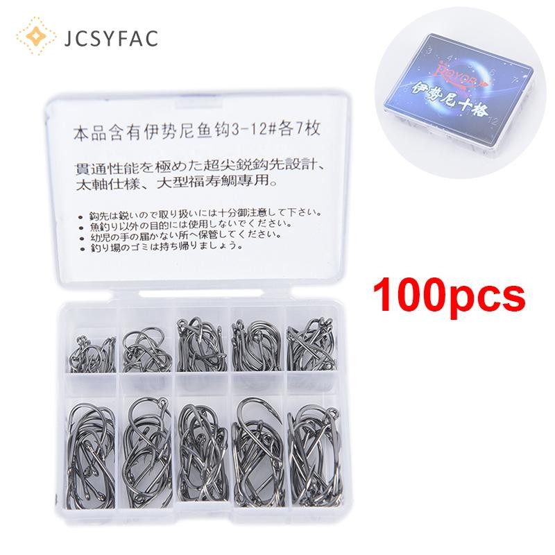 Jcsyfac 100 Cái / lốc Móc Câu Cá Thép Carbon Mồi Thép Gai Móc Câu Cá Thép Không Gỉ Mới