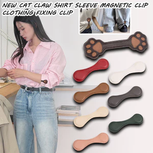 Tay áo sơ mi móng vuốt mèo mới cuộn lên với kẹp cố định Tay áo ngắn chống rơi Khóa từ vô hình chống trượt
