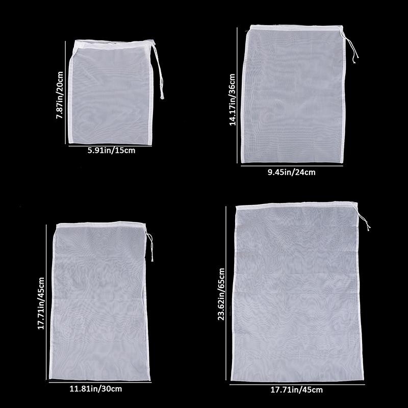 Túi lọc sữa đậu nành B & N 100 lưới Túi lọc mịn có thể tái sử dụng Nước ép cà phê Đậu nành Túi lọc dây rút sữa tại nhà Máy lọc thực phẩm nhà bếp.