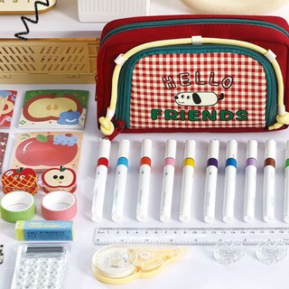 Bút Chì MEGOCE, Túi Đựng Bút Dung Tích Lớn Di Động, Túi Đựng Bút Chì Chó Con Dễ Thương Retro Trở Lại Trường Quà Tặng
