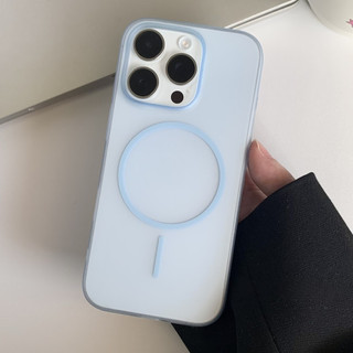 Siêu Mỏng Thân Thiện Với Da Cảm Thấy Mờ Từ Tính Vòng Hút Điện Thoại Cho IPhone 16 15 14 13 12 Pro Max Plus Chống Rơi Vỏ Đá Cát Mặt Sau