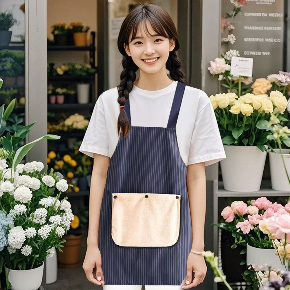 Tạp Dề Nhà Bếp HAPPYNOOK, Yếm Nướng Bánh Không Tay Mặt Sau, Di Động Có Khăn Tay Có Thể Tháo Rời Chống Thấm Nước Chống Bẩn Nhà Hàng Đồng Phục Đa Năng