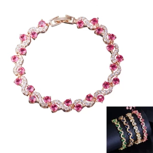 Vòng tay đính đá Cubic Zirconia nhiều màu exhila có khóa tôm hùm an toàn Phụ kiện thủ công