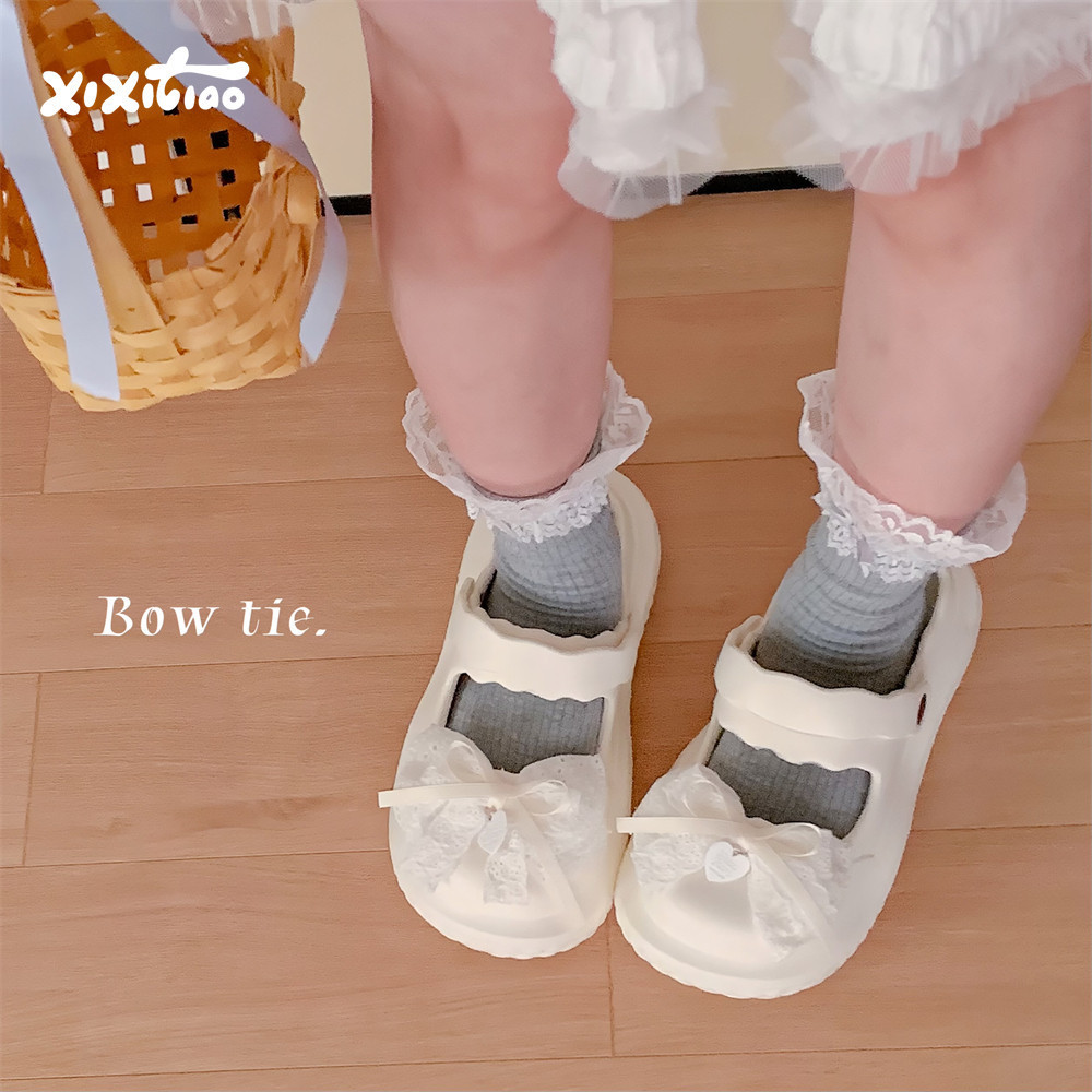 XIXITIAO Mary Jane Dép Nữ EVA Đế Dày Mùa Hè lolita Giày Đi Biển Kỳ Nghỉ Thoải Mái Dép
