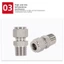 LAKAM 1 Cái Lắp Nhanh, Đầu Nối Ống Ferrule Đôi Bằng Thép Không Gỉ, Bền 304 SS 1 / 8 "1 / 4" 3 / 8 "1 / 2" Nam Ren Đến 3-16mm OD Metric ZG Ống Lắp Cho Dầu Khí Nước