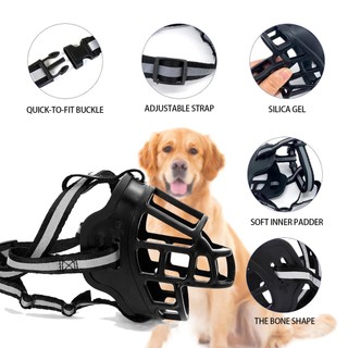 Giỏ thoáng khí Mõm-Dog Mõm có thể điều chỉnh Phản quang Mõm mềm Chống cắn sủa Nhai