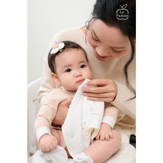 La pomme SS25 K001 - Set 5 Khăn sữa sợi tre lụa La Pomme phối màu (30x30cm) Ngoan yêu của mẹ T6.0