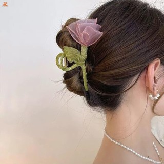 Lưới Hoa Vuốt Tóc Hàm Kẹp Giữ Mạnh & Chống Trơn Trượt Hoa Thanh Lịch Kẹp Tóc Thích Hợp Cho Tóc Dày Mỏng