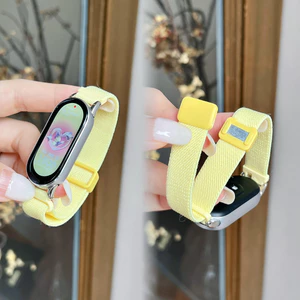Dây đeo đàn hồi Nylon cho Xiaomi Mi Band 10/9/8 NFC, khóa từ tính, thay thế