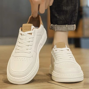 Giày da nam mùa hè 2025 mới retro giảm béo chắp vá thời trang chữ thường ngày giày thể thao