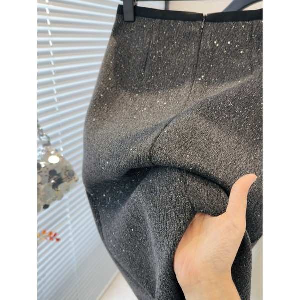 ▲ chân váy sequin ▲ váy bling bling Hạng Nặng Mịn Sáng Mùa Đông Cao Cấp Váy Len Nữ Phía Sau Chia Bước Hông Dài Vừa