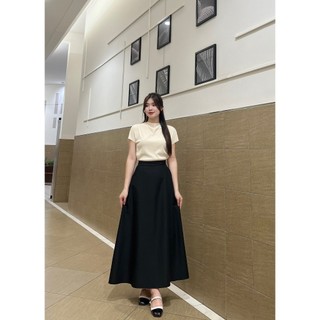 Chân váy dáng dài công sở chữ A có túi 2 bên chất liệu tuyết mưa vitex cao cấp Dài 80cm phong cách trẻ trung sang trọng