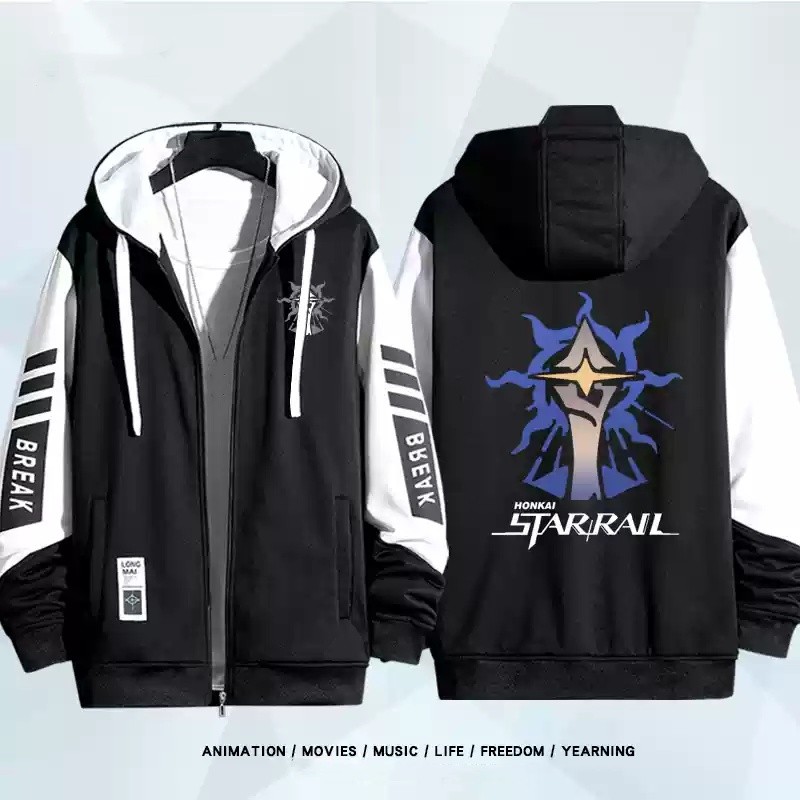 Hoodie cosplay Anime Honkai Star Rail, zipper, phù hợp unisex