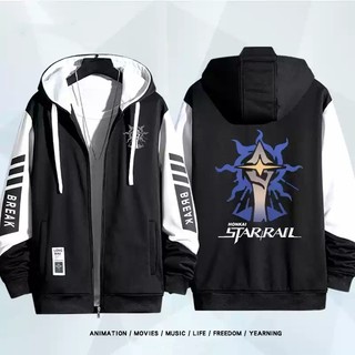 Hoodie phong cách anime Honkai Star Rail có dây kéo, phù hợp unisex