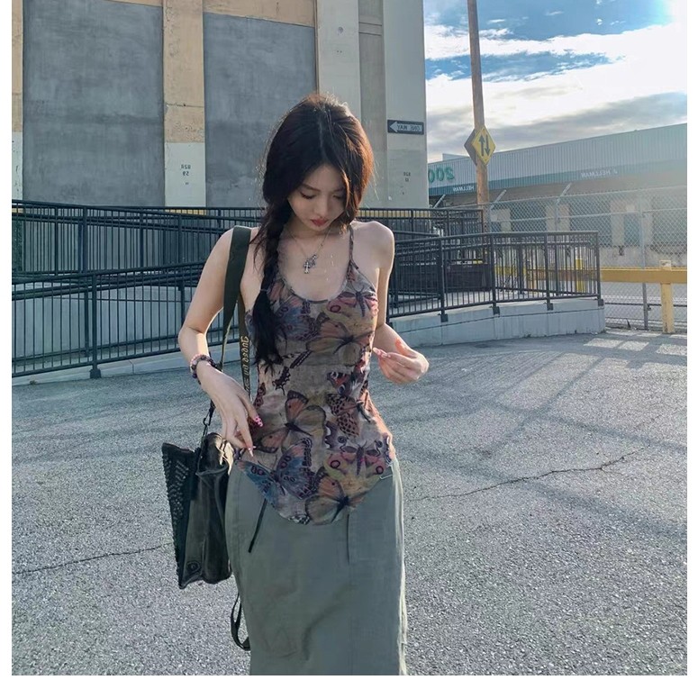 Cutenew Gợi Cảm Áo Tắt Tay Skinny Cá Tính Nóng Gà Con Nhìn Mỏng Hơn Thời Trang Đường Phố Không Khí Phong Cách