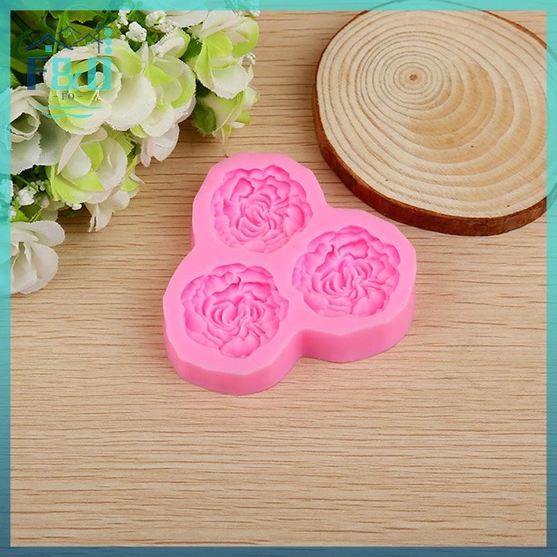 [F & O] Khuôn Silicon Hoa Mẫu Đơn Cưới Cupcake Topper Dụng Cụ Trang Trí Bánh Fondant {vn}
