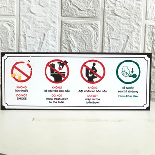 Biển Báo Trong Toilet, WC, Bảng Nội Quy Nhà Vệ Sinh, biển Nhắc Nhở Quy Định, Bằng format giá rẻ