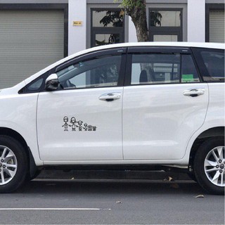 Tem dán xe farmily, sticker, logo dán kính phía sau xe gia đình, decal dán sườn xe, vợ chồng con cái độc đáo nhiều mẫu.